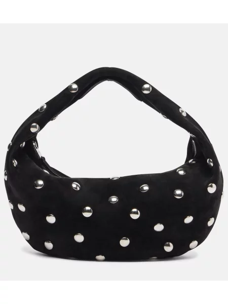 Torbica Khaite iz semiša z žeblji črna
