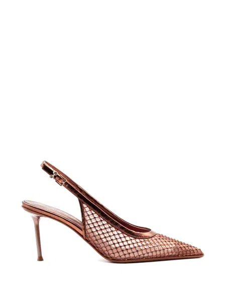 Pantofi cu toc Sergio Levantesi plasă maro