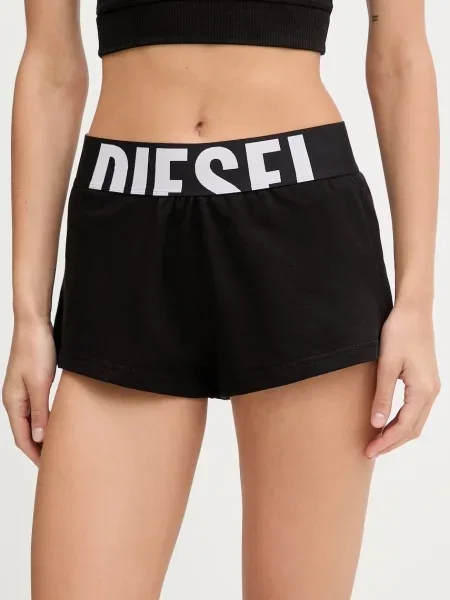Diesel pantaloni scurți ARIANNA-D-POP uni high waist negru