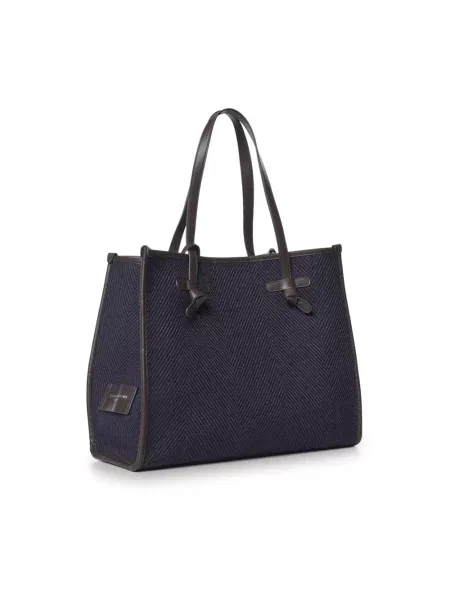 Shopperka Gianni Chiarini skórzana niebieska