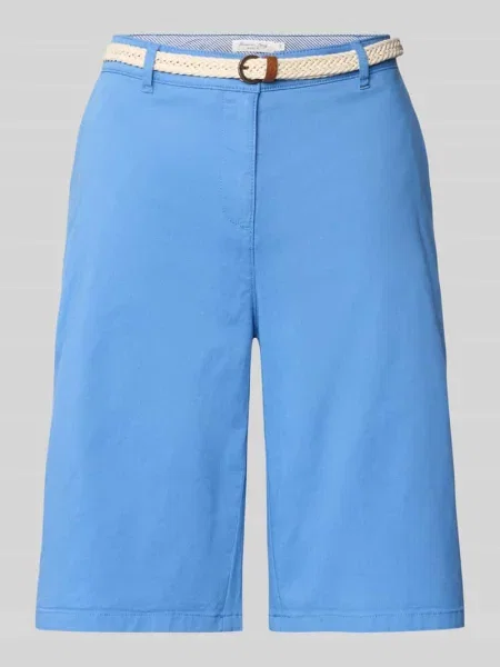Bermudy z i wpuszczanymi w stylu francuskim Christian Berg Woman niebieskie