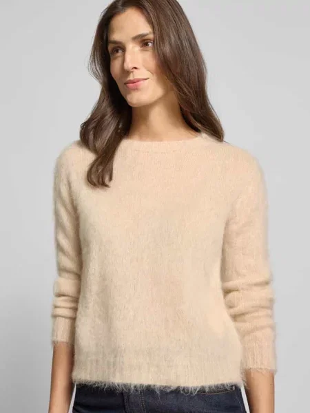Sweter z dzianiny o kroju regular fit z dodatkiem moheru model ‘ACETO’ Max Mara Studio beżowy