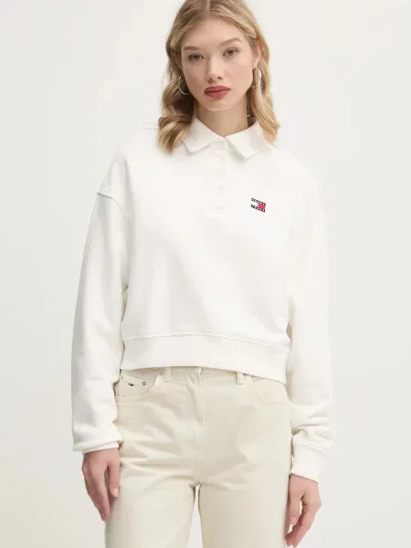 Tommy Jeans bluza beżowy wzorzysta biała
