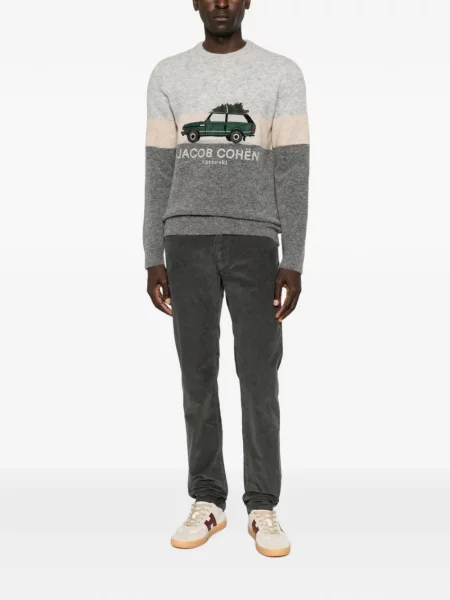 Pantaloni Jacob Cohën de catifea cord gri