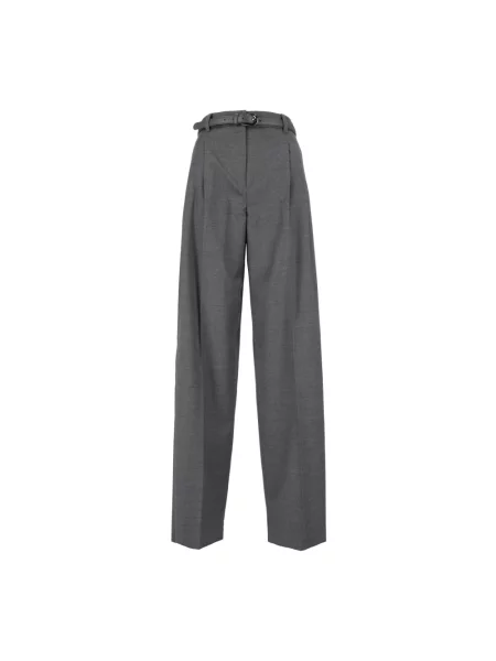 Długie spodnie Max Mara Studio wełniane szare