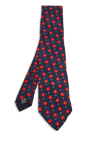 Cravată Boss cu model floral cu imagine albastru