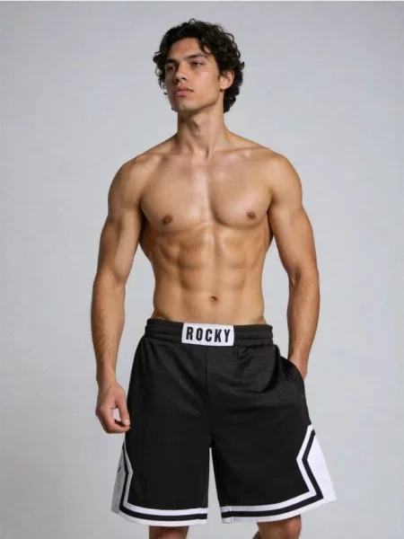 Sinsay Sportovní kraťasy Rocky Balboa černá