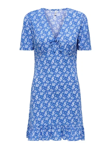 ONLY Obleka ONLMOLLY nebeško modra bela