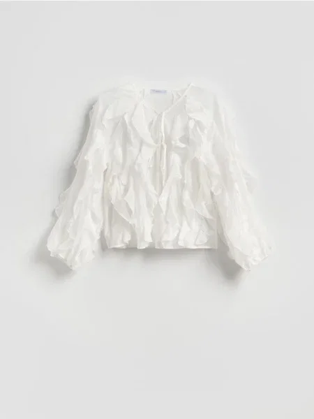 Reserved Блузка з додаванням ліоцелу білий
