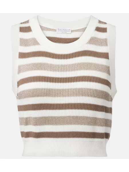 Vestă Brunello Cucinelli cu dungi maro