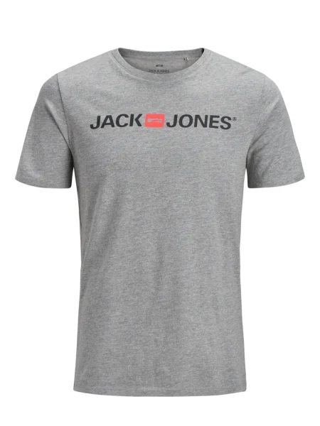 JACK & JONES Tricou negru / roșu pastel / amestecat gri