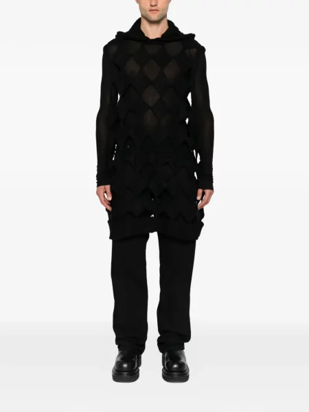 Hanorac cu glugă Rick Owens Drkshdw tricotate negru