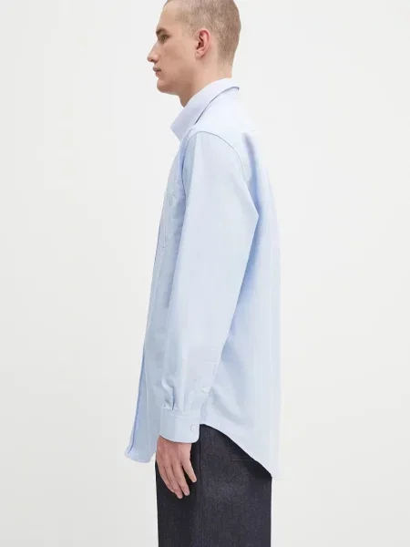 Πουκάμισο Drôle de Monsieur La Chemise Oxford ανδρικό μπλε