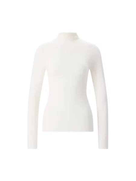 Sweter z golfem Almada z kaszmiru biały