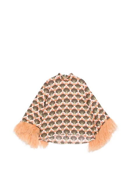 Топ La Doublej с пера кафяво