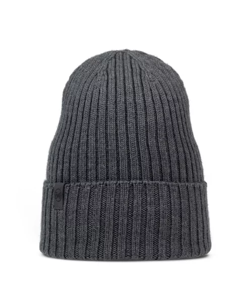 BUFF KNITTED BEANIE NORVAL GREY HEATHER one size szara