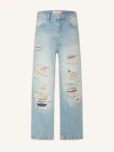 Reternity Džíny V Rozthaném Stylu Volný Střih washed blue modré