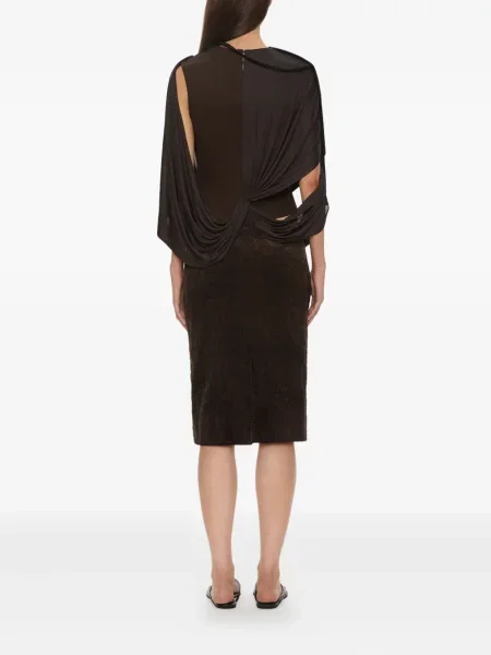 Rochie midi Christopher Esber până la genunchi de costum maro