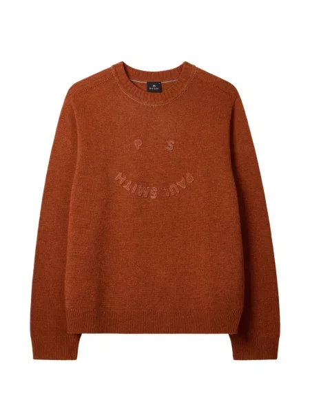 Pulover Ps Paul Smith cu broderie cu decolteu rotund portocaliu