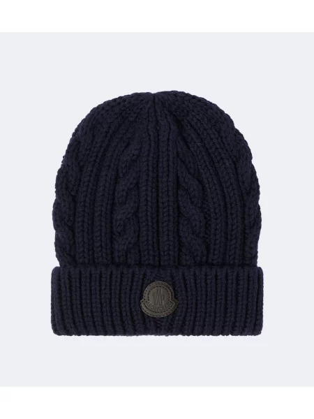 Căciulă Moncler de lână albastru