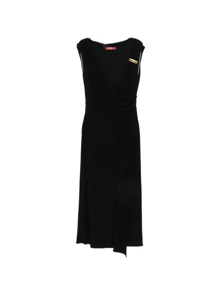 Rochie Max Mara cu volane drapată negru