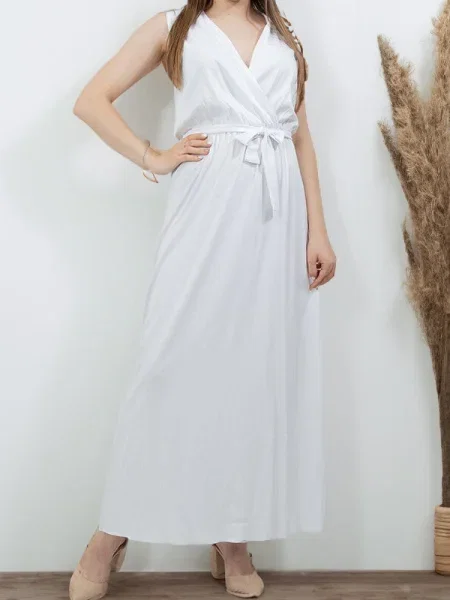 Rochie maxi Resti de costum alb