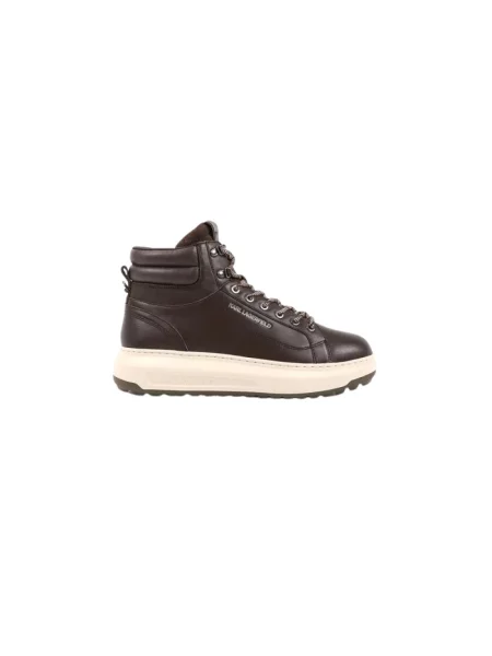 Sneakersy Karl Lagerfeld skórzane brązowe