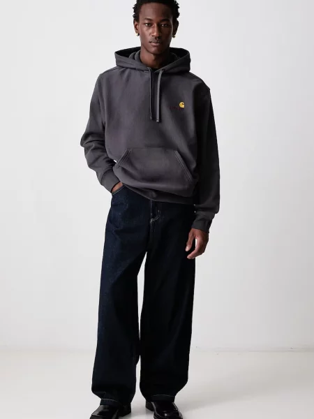 Carhartt WIP American Script hanorac cu glugă din pentru bărbați gri