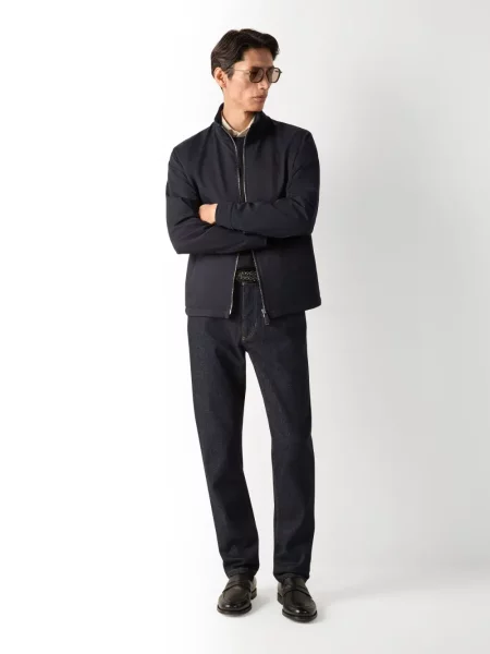 Geacă Zegna din microfibră albastru