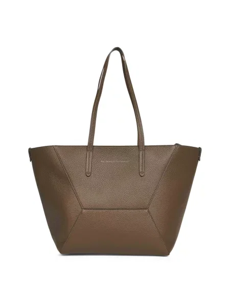 Torebka skórzana Brunello Cucinelli skórzana brązowa