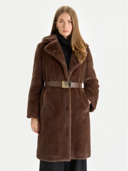 Gaudi Кожено палто кафяв