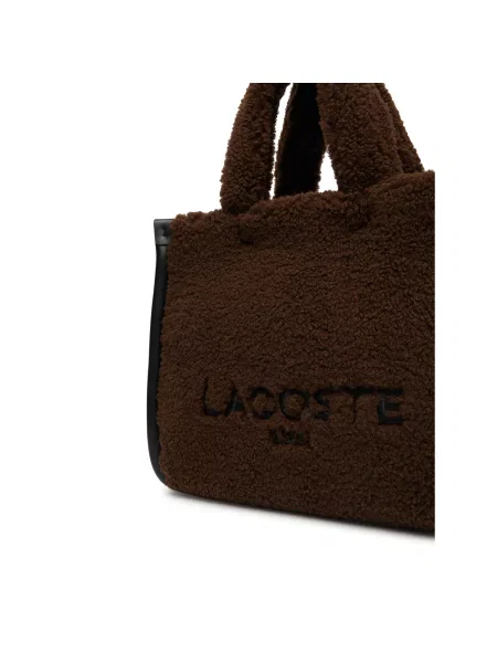 LACOSTE Torba za čez ramo Lacoste Petit sac cabas Heritage Noir/Marron' rjava
