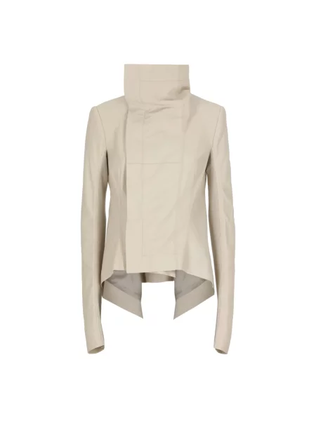 Kurtka skórzana Rick Owens beżowa