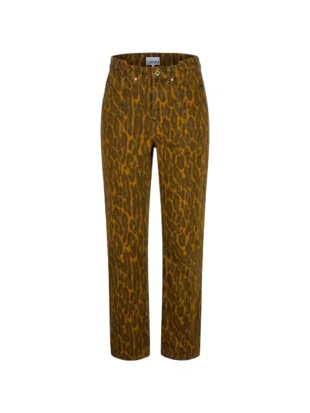 Blugi Ganni cu model leopard maro