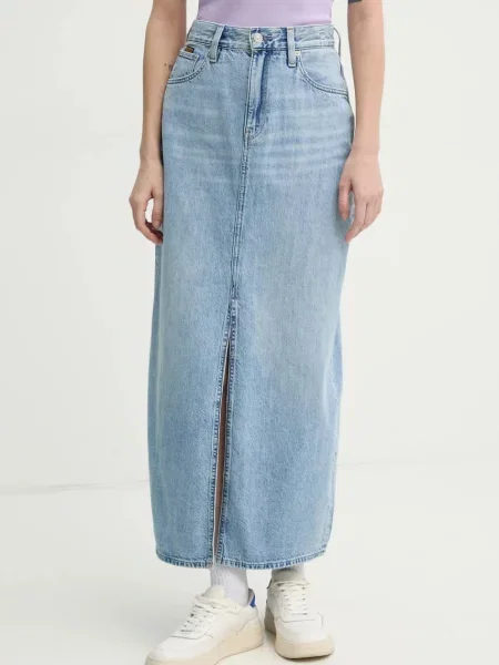 G-Star Raw spódnica jeansowa maxi prosta niebieski