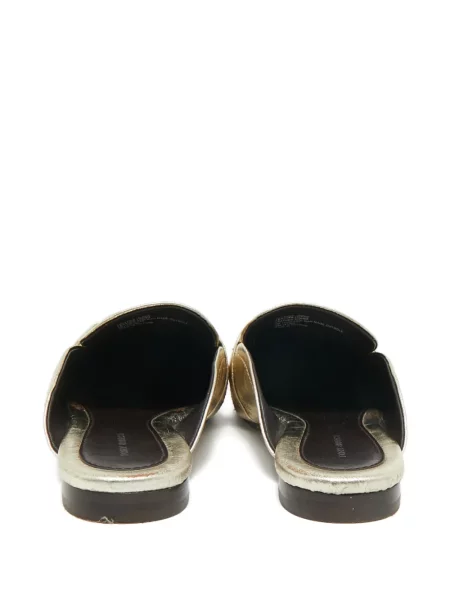 Papuci tip mules Tory Burch din piele auriu