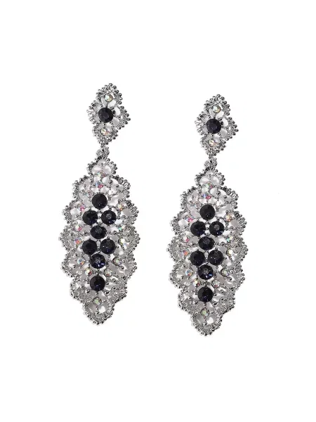 SOHI Uhani Antoinette / srebrna črna