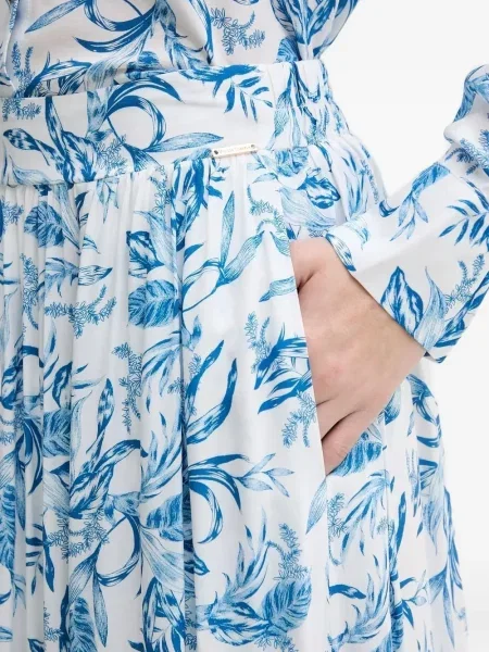 Fustă midi Melissa Odabash cu imagine până la genunchi albastru