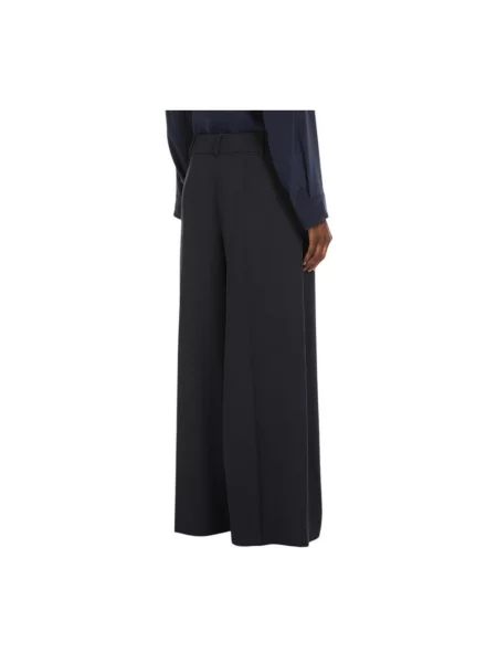 Spodnie Max Mara Studio wełniane niebieskie
