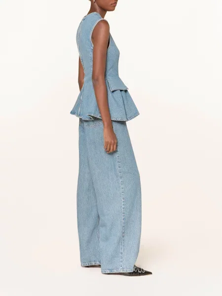 Remain Jeansy Wide Leg Cocoon blau niebieskie