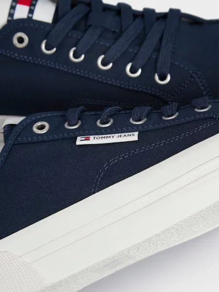 Кружевные кеды Tommy Jeans на шнуровке синие