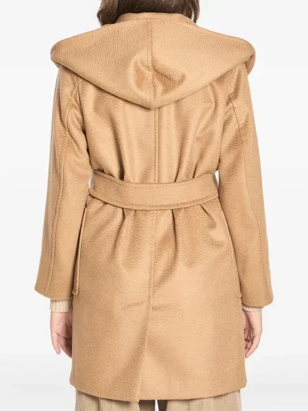 Palton Max Mara cu glugă maro