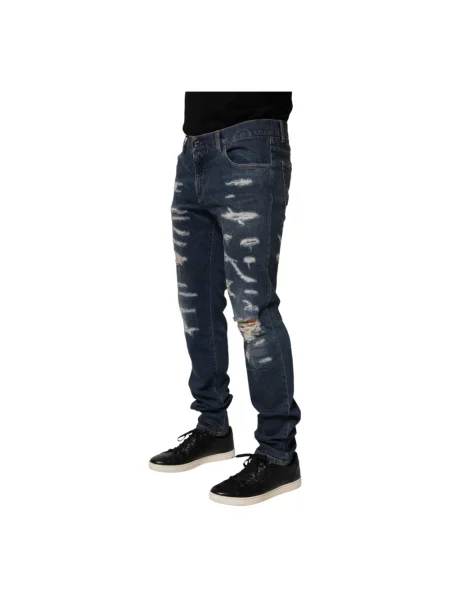Skinny jeansy skinny Dolce And Gabbana niebieskie