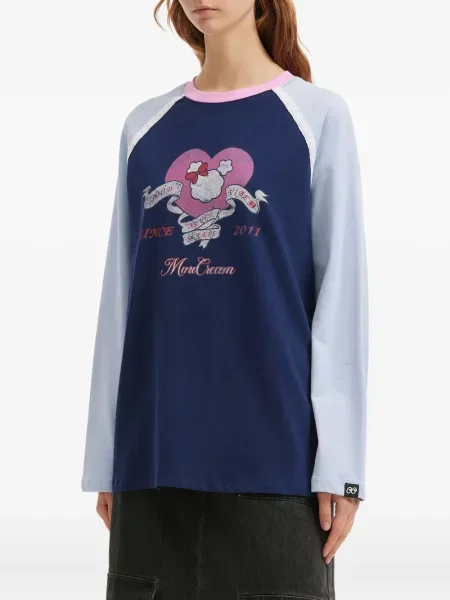 Mały mały top Mini Cream z nadrukiem niebieski