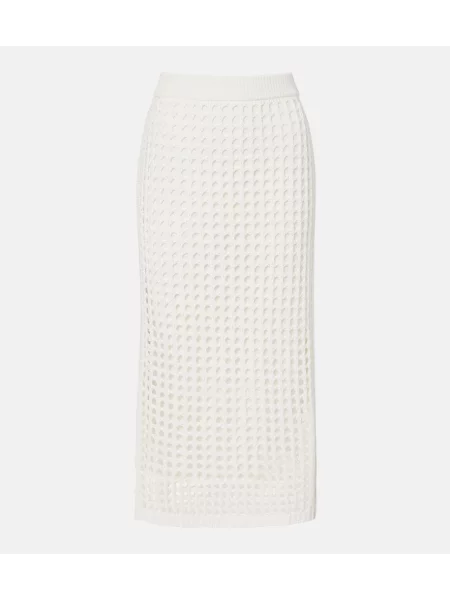 Fustă midi Max Mara tricotate alb