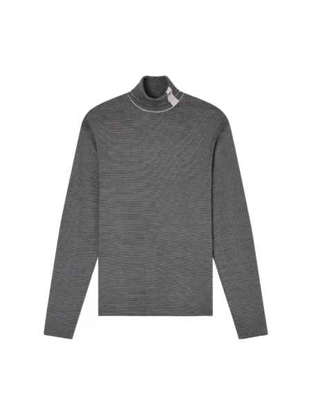 Sweter z golfem Emporio Armani wełniany do golfa szary