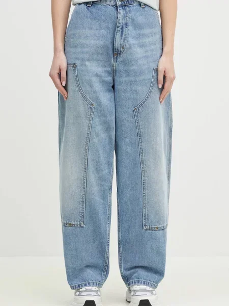 Джинси Carhartt WIP Brandon Double Knee Pant висока посадка