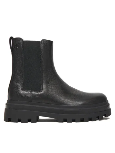 Кожени боти челси Calvin Klein LUGGED CHELSEA BOOT HIGH LTH мъжки черно