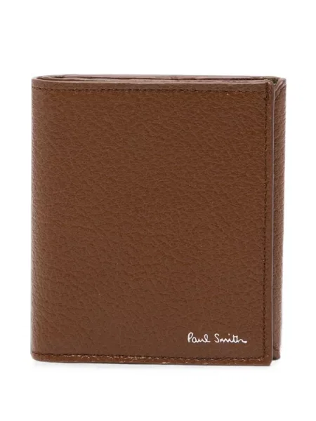 Portofel Paul Smith din piele cu autograf maro