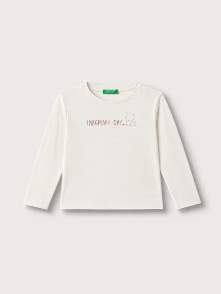 United Colors of Benetton tričko s dlhým rukávom detské béžová